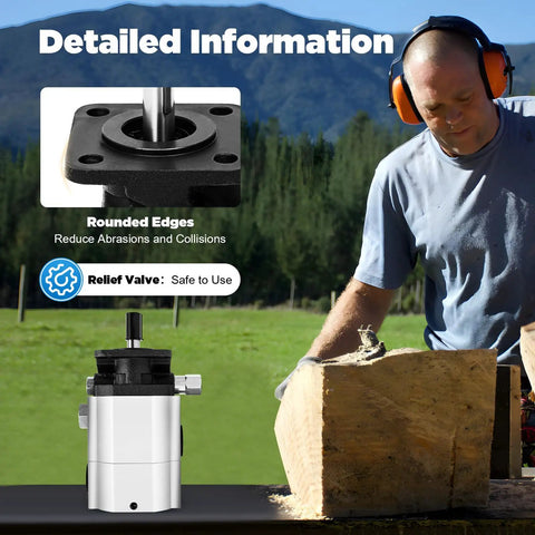 Heavy Duty Two Stage Hydraulic Pump 16 GPM 3000 PSI High Low Pressure Gear Pump For Log Splitters Real Deal Aluminum Steel Build 3600 RPM No Nonsense Wood Processing Upgrade