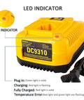 Replacement 18V XRP Battery Charger For Dewalt Tools, Powers XRP NiCad And NiMH Packs Across 7.2V To 18V, LED indicator view