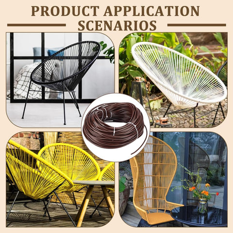 164Ft Round Plastic Wicker Replacement Cord 3.5mm Weaving Cord for Outdoor Chair Repair DIY Spline Coconut Brown use scenario