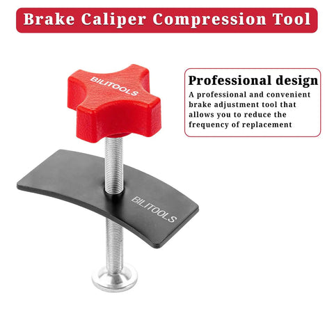 No Fuss Brake Caliper Compression Tool For Pad Replacement, steel caliper piston compressor tool by BILITOOLS, front view.