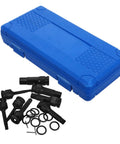 Premium 1/2 In Drive Impact Socket Set Kit With Thin Wall Hex Bit Design For Removing Wheel Lock Lug Nuts And Axle Screws Durable Industrial Grade Hand Tool Gear That Gets The Job Done Right Every Time, blue case with black sockets and rings