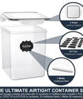 Large Tall Airtight Food Storage Set, 10 Pack Plastic Canisters For Your Kitchen And Pantry Organization, highlighted with labels