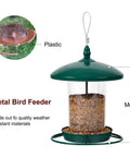 Chew Proof Metal Bird Feeder For Outdoors Hanging Built Tough As Nails With 3 Lb Seed Capacity Easy To Fill And Clean 360 Degree Feeding