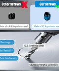 30 Piece Plug Set Screw Kit With Hex Wrench For Handgun Optics Cutouts One Eighth Inch Length Includes 6-48 8-40 10-32 Screws 12.9 synthetic steel