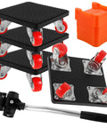 4 Pcs Heavy Duty Furniture Dollies With 360 Degree Spin Wheels And Carbon Steel Build For Easy Moving kit including sliders and wheels.