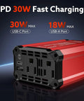 400W Power Inverter Dc 12V To Ac 110V Converter with dual AC outlets and USB ports for fast charging capabilities.