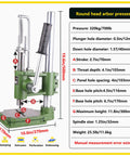 Heavy Duty Arbor Press With 700 Lbs Capacity And No Sweat Spring Action, 19.6in tall, green, ideal for stamping and crafting.