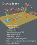 Drone Racing Obstacle Course Kit Weekend Ready For Indoor And Outdoor Fun, showing detailed track layout and required items