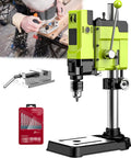 Piefeak 880W Bench Drill Press Machine With Vise Electric Pillar Drill Stand, adjustable speed control and durable metal base for precision work.
