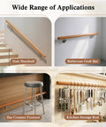 Heavy Duty Beech Wood Stair Handrail 100 Cm Super Grippy Round Safety Grab Bar for kitchen and bathroom applications.