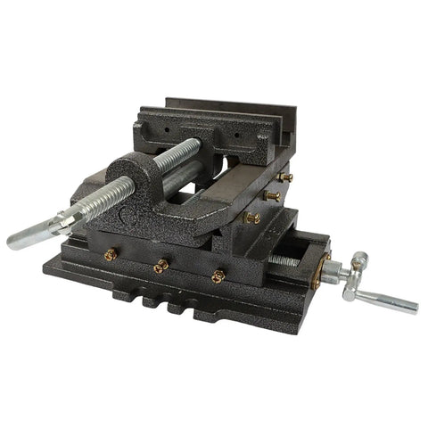 6 Inch Drill Press Vise XY Clamp Machining Jig for Metal and Wood Milling, Beefy Heavy Duty Cross Slide, Two Way Travel, Cast Iron Construction, Precision Milling and Drilling Clamp for Home Shop. Cast iron XY vise