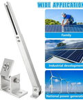 Adjustable Tilt Solar Panel Mount Brackets Aluminum Alloy For Flat Roofs RV Boats And Off Grid Installations Up To 400W Panels 15 To 30 Degree Tilt Mounting Support Silver Mount Only image showing solar applications.