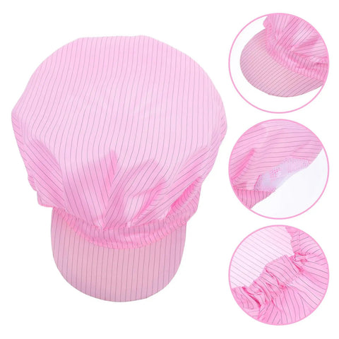 Straight Up Reliable Anti Static Mesh Cap In Pink With Hella Breathable Design For Cleanrooms And Electronics Shops, top view, detailed mesh.