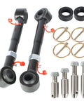 Front Sway Bar Link Disconnects For Wrangler JK 2007 2018 Adjustable Off Road Lift Kit Replacement With Grease Fittings Spherical Bushings Deliver 360 Degree Rotation And 11 Degree Articulation Boost Axle Flex Up To Thirty Percent, black steel links with bushings and hardware