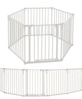 3 In 1 Metal Superyard Baby Play Yard With 6 Panel Playpen, Gate, And Extra Wide Fence For Toddlers, Encloses Up To 10 Sq Ft, Stands 30 Inches Tall, Taupe Safety Gate