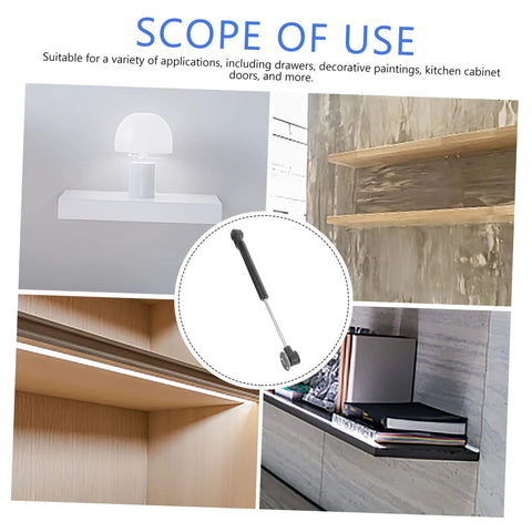 NUOBESTY cabinet lift support hinge for kitchen cabinets; black gas spring with mounting ends, soft-close mechanism