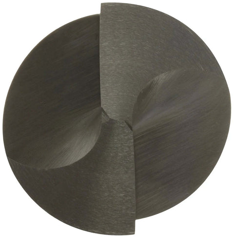 End view of YG-1 0401L high-speed steel NC spotting drill bit, uncoated, 5/8 in diameter x 4-67/128 in length