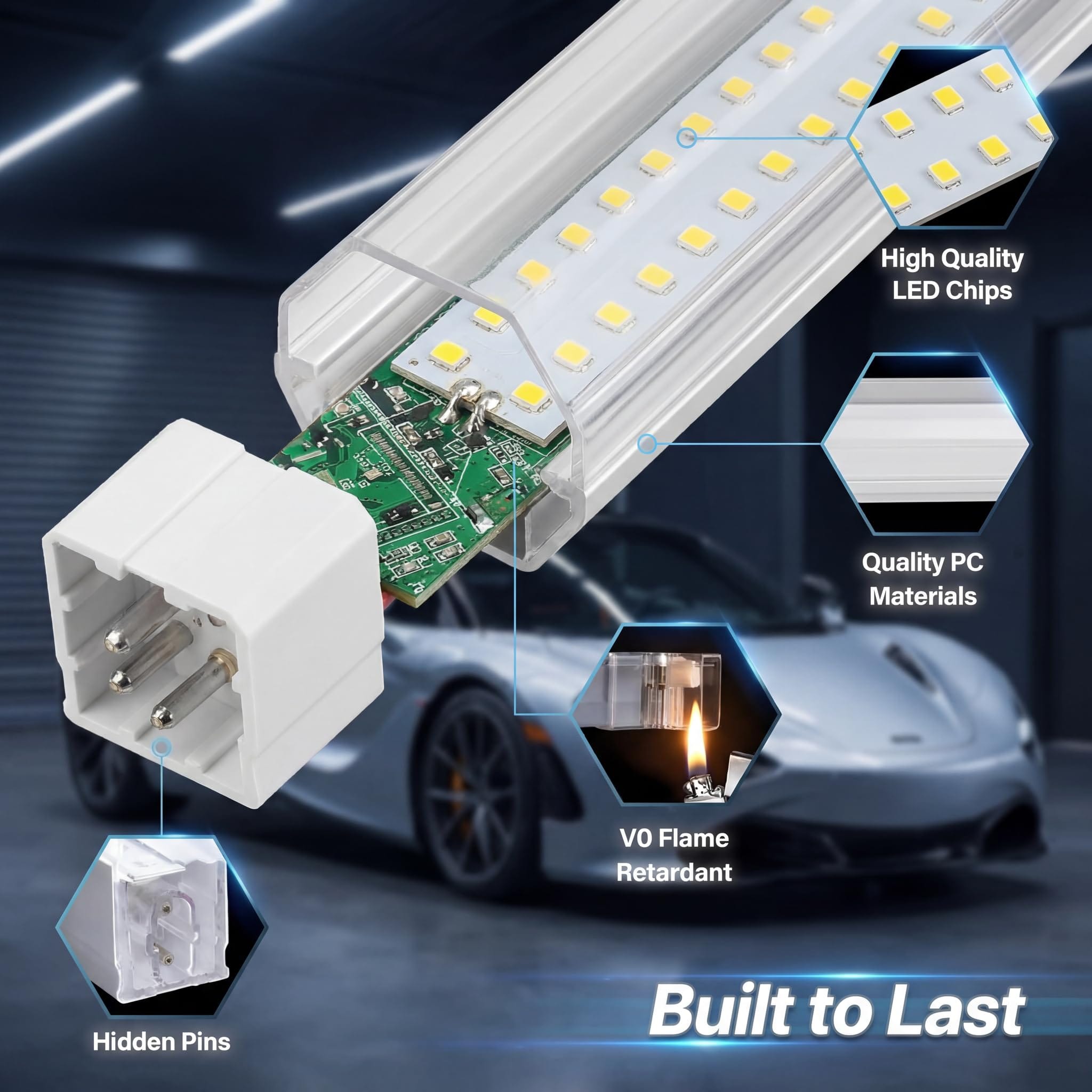 Hexagon LED Garage Lights 210W 25200LM ✓