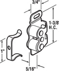 Diagram of RV And Mobile Home Cabinet Door Catch With Double Post Chrome Steel Friction Latch including measurements