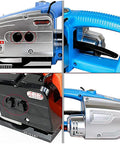Upgrade Your Shipping Game With This Portable Electric Strapping Machine, showing blue handheld design and control buttons.