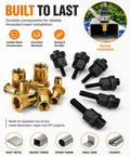 Heavy Duty Rivet Gun Head And Nutsert Cap Mandrel Set for threaded inserts, carbon steel and brass, for sheet metal and tubing