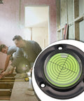 For Bullseye Bubble Level, Round Circular For Spirit Vial, Alignment Tool with green liquid and crosshair design.