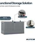 200 Gallon All Weather Patio Deck Box With Lockable Lid Extra Large Outdoor Storage Chest in Dove Gray with padlock-ready lid.
