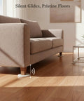 Self Adhesive PVC Furniture Pads Floor Protectors for Hardwood and Tile Quiet Glide Cushions under sofa on wood floor