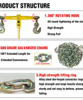 Diagram showcasing Heavy Duty Ratchet Load Binder and Chain Set 5/16 to 3/8 Inch G80 Chains features and structure