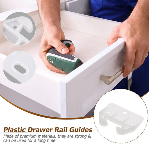 12 Pack Plastic Drawer Slides For Furniture Replacement Rails Easy Install With No Tools Needed Durable Plastic Guides