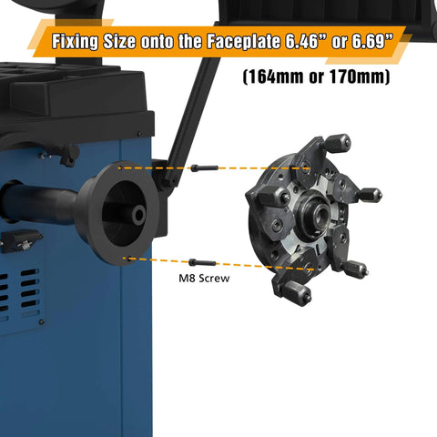 Universal Wheel Balancer Adaptor Plate No Fuss For Tire Balancing Machine Clamp Fitment with fixing size labeled