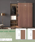 Concealed Barn Door Hardware Kit With Soft Close, Invisible Wall Mount Aluminum Track For Smooth Hidden Sliding, Fits Door Openings 40 To 44 Inches, Door Not Included, No Fuss Easy Install And Durable Aluminum System. Image showing wooden sliding door in modern living space.