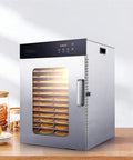 Straight Up Reliable Commercial Food Dehydrator With 12 Slick Trays For Making Jerky And Drying Fruits Vegetables And Nuts Featuring Hella Efficient 1000 Watt Heating and Digital Temperature Controls.