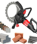 Badass Concrete Ring Saw With 8900W Brushless Motor And 16 Inch Titanium Blade, cutting masonry, bricks, and rebar.