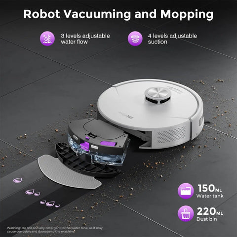 Robot Vacuum And Mop Combo With Bagless Self Emptying Station 18000Pa Suction LiDAR Mapping A Real Workhorse For Pet Hair