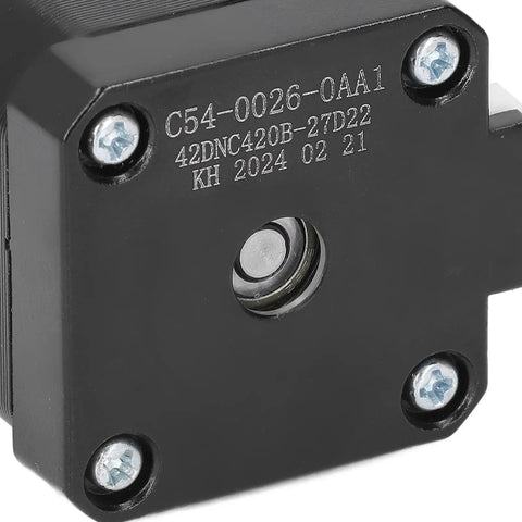 Close-up of Low Noise Two Phase Stepper Motor for 3D Printers with Beefy Torque Carbon Steel Build base detail.