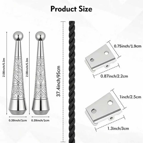 Product Size: Six Pack Bolo Tie Tips Replacement For DIY Crafting, Zinc Alloy Rope End Caps, 5.5mm carved cord ends
