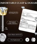 Image of Medical Grade F136 Titanium Stud Earrings Featuring Six Prong Cubic Zirconia Drops with secure screw backs.