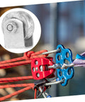 SOLUSTRE cast-iron groove wheel garage door roller for caster bracket; close-up of metal wheel with bolt