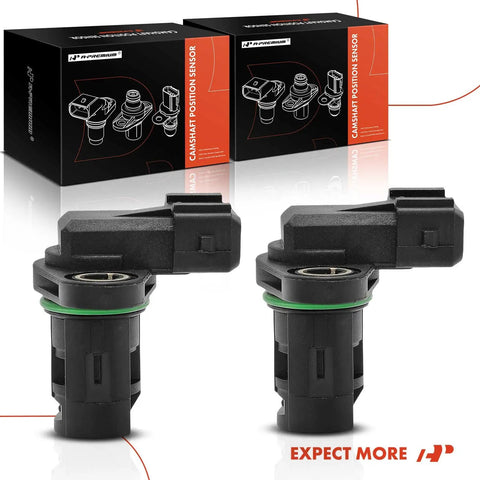 Two Pack Camshaft Position Sensor Plug And Play For Hyundai And Kia Vehicles Compatible With Elantra 2004 2015 Elantra Coupe 2013 2014 Elantra GT 2013 2017 Tiburon 2005 2008 Tucson 2005 2009 2.0L Forte 2014 2016 1.8L 2.0L Forte Koup 2014 2.0L two black camshaft sensors with boxes