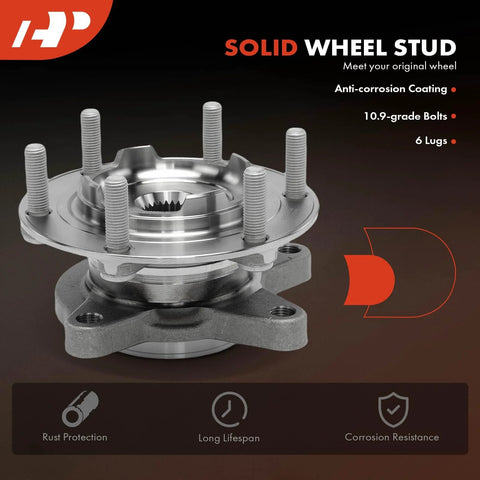 Front Wheel Bearing Hub Assembly For Ford Ranger 2019 To 2023 6 Lug 4WD Or RWD Heavy Duty High Load Capacity Hub Unit