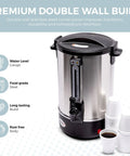 100 Cup Electric Coffee Urn Stainless Steel Beast With Massive Capacity Percolator Pot And Leak Proof Tap Hot Beverage Dispenser shown