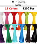 Multicolor 1200 Piece Zip Ties Set With 12 Colors For Home Office Garage And Workshop 4 Inch Self Locking Nylon Cable Ties displayed