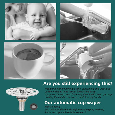 Heavy Duty Bar Glass Rinser Faucet Head Stainless Steel Automatic Cup Washer for fast rinse and spill free cleaning.
