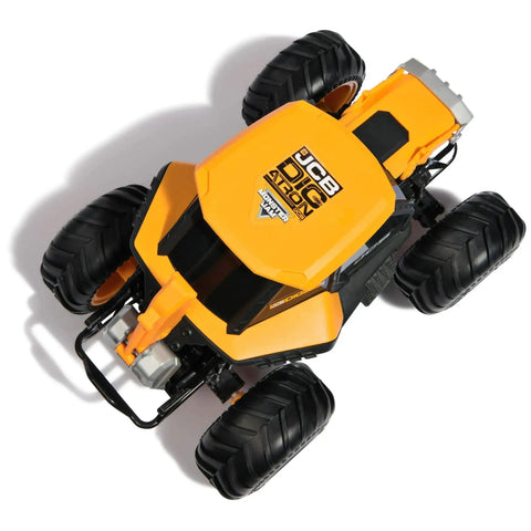 Top view of Digatron One Fifteen Scale RC Monster Truck with 2.4GHz full function remote control showing durable off-road design.