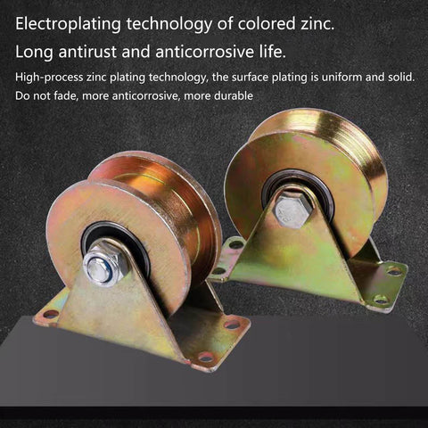 Beefed Up V Wheel Sliding Gate Track Roller With Bracket For Heavy Duty Barn Doors And Gates, Industrial Steel Casters