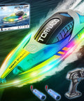 Colorful Kid And Adult Friendly RC Boat With Dope LED Lights Fast Up To 15 Kilometers Per Hour 2 4G Remote Control and accessories