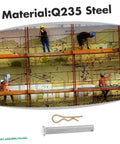 Heavy Duty 10 Pack Scaffolding Couplings With Clips And Fixed Inserts Welding Fixing Pegs Galvanized And Rust Resistant Quick Assembly for Secure Connections In Construction And Workshop Environments, showing Q235 steel material in use on site