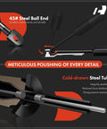 Rear Left Tailgate Assist Shock Strut For Toyota Tacoma 2005 To 2015 Pickup Truck showing steel ball end and cold-drawn steel tube features.
