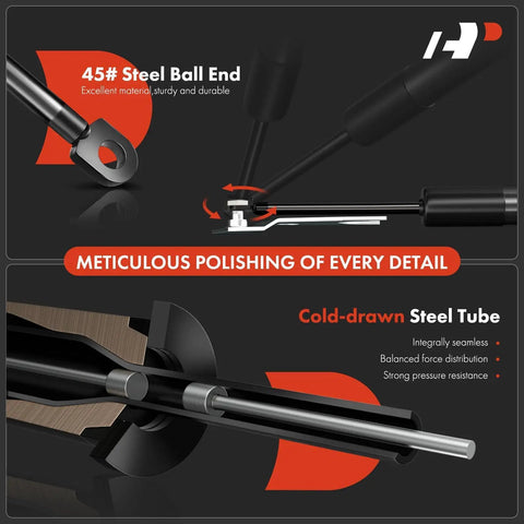Rear Left Tailgate Assist Shock Strut For Toyota Tacoma 2005 To 2015 Pickup Truck showing steel ball end and cold-drawn steel tube features.